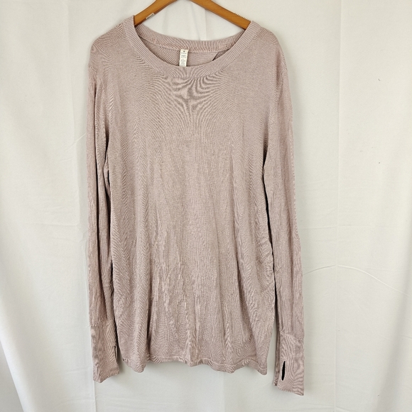 Lululemon Bring It Backbend Sweater Women 10 Pullover Pink Cashmere Open Back - Picture 5 of 15